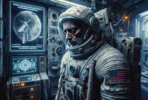 A highly detailed and realistic depiction of the dangers associated with prolonged space missions. The image should include visually striking elements such as a weary astronaut, possibly of South Asian descent, displaying symptoms of prolonged isolation such as fatigue and melancholy. Also, incorporate equipment exhibiting wear and tear symbolizing prolonged usage, and a spaceship interior background to emphasize the setting. Communicate the eerie silence of space, the lack of vibrant colors, and the themes of loneliness, endurance, and resilience.