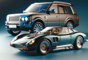 Produce a realistic, high-definition image of a miniature 12-cylinder sports car model, styled like a classic Italian luxury vehicle, displayed at the price point of an SUV.