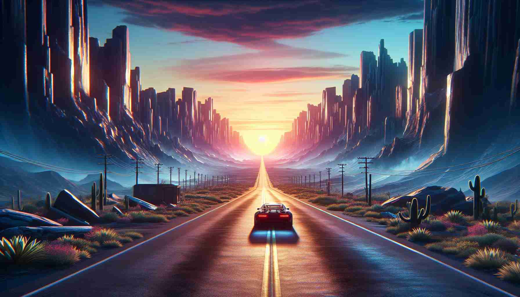 A high-definition and realistic image of a scene symbolizing 'End of the Road'. The scene should be digitally composed as if it were a screenshot from a virtual environment or video game, similar in complexity and resolution to that of a top-end device like a high specification gaming console.